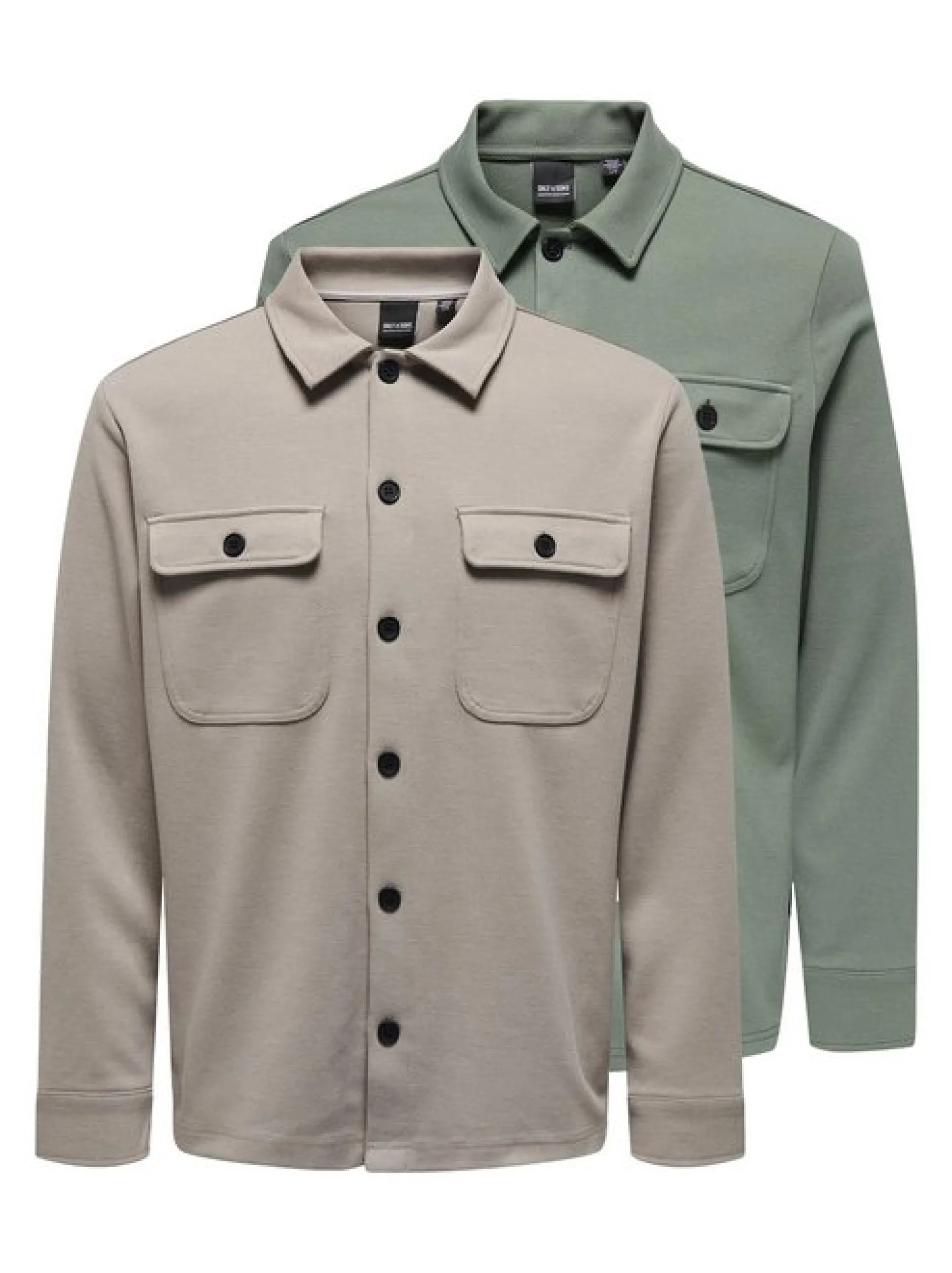 Only&Sons Herren Hemdjacke - 2er Pack Newkodyl in grün