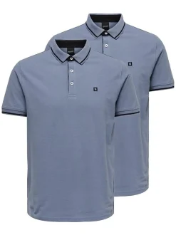 Only&Sons Herren Poloshirt - 2er Pack Onsefletcher in blau