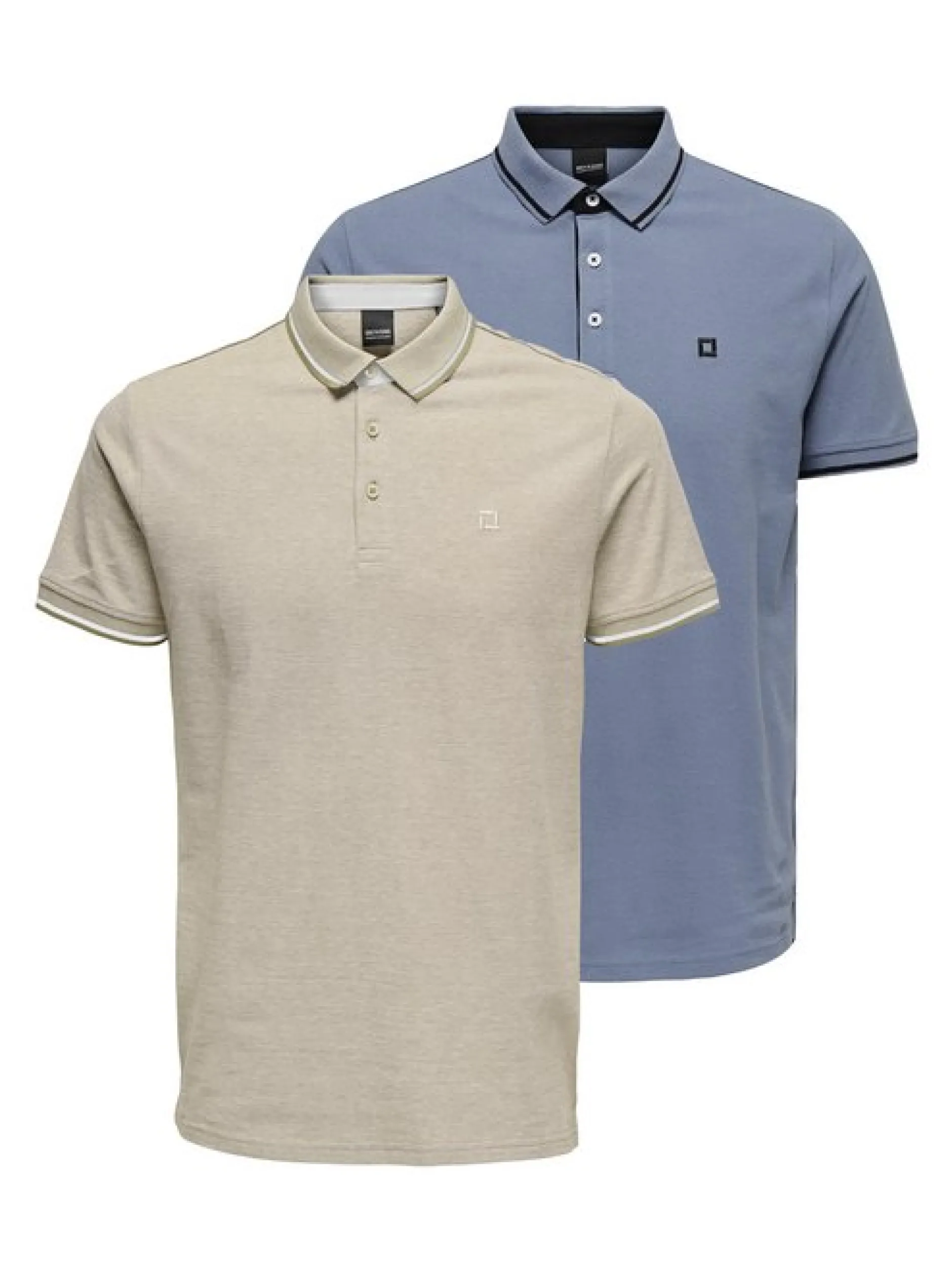 Only&Sons Herren Poloshirt - 2er Pack Onsefletcher in blau