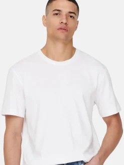 Only&Sons Herren T-Shirt - 3er Pack MAX in weiß