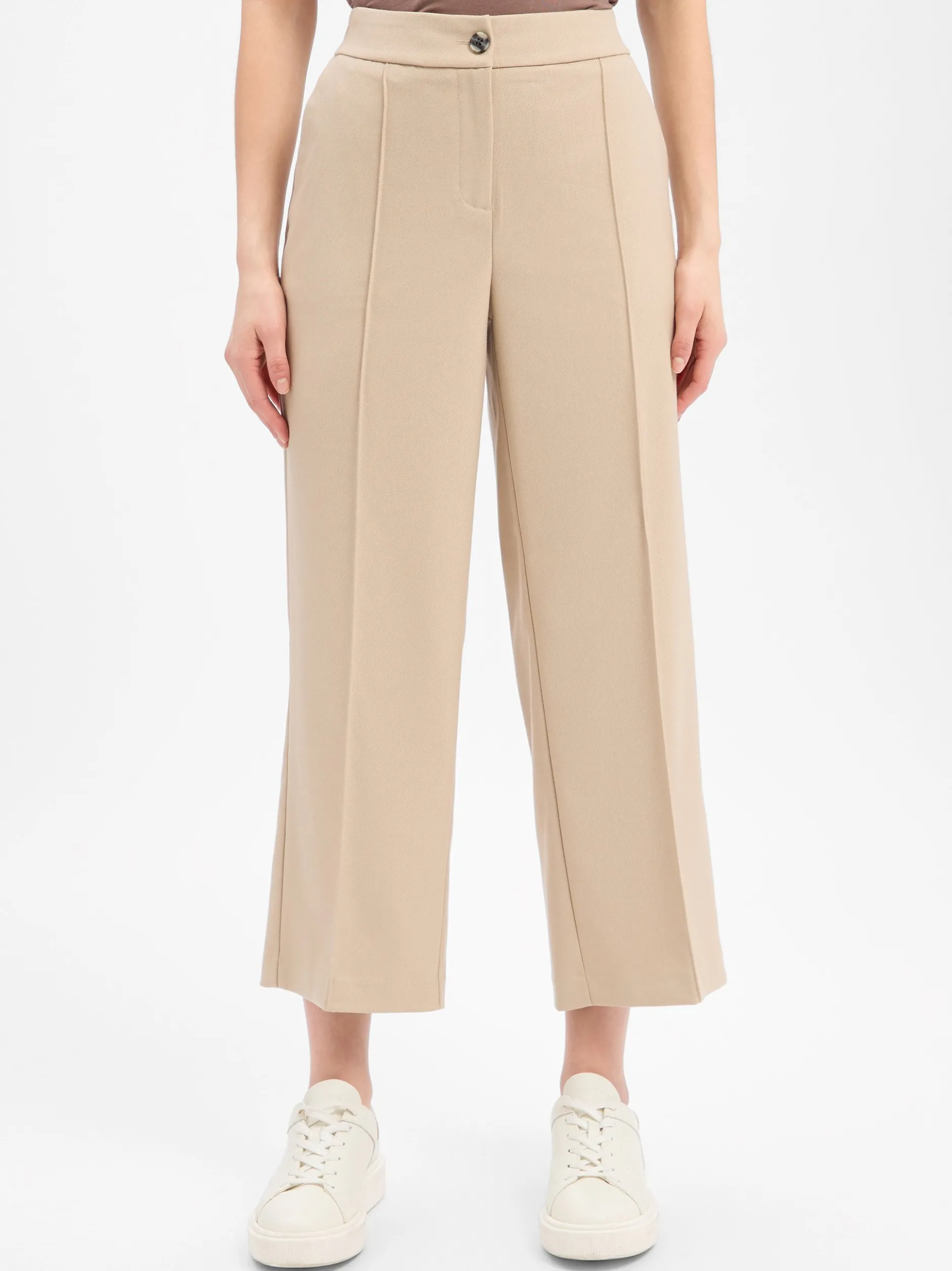Opus Damen Hose - Melane Soft in beige - Länge: verkürzt