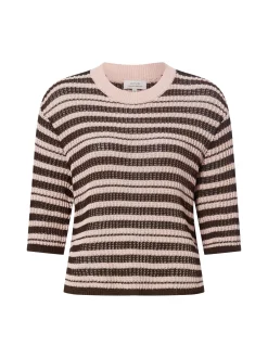 Opus Damen Kurzarm-Strickpullover - Punny in rosa
