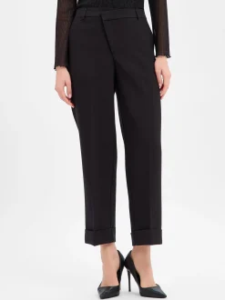 Opus Damen Stoffhose - Meeri crisscross in schwarz