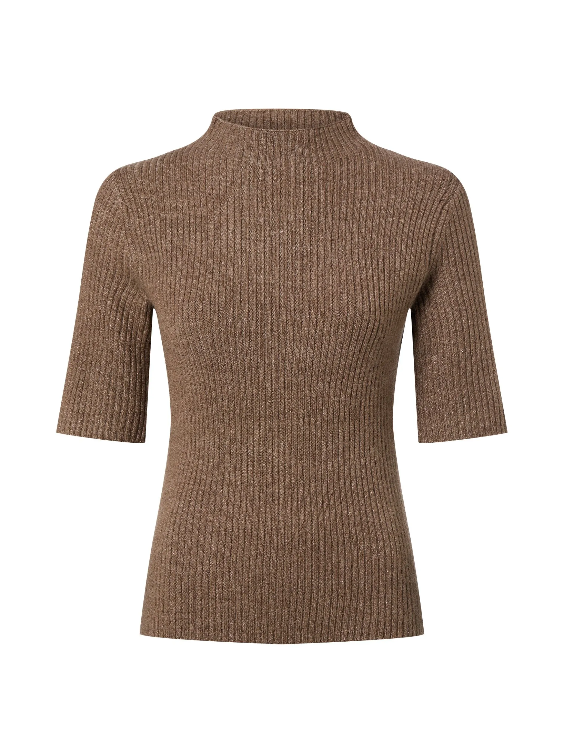 Opus Damen Strickpullover mit Mohair- und Wollanteil - Pedgi in taupe