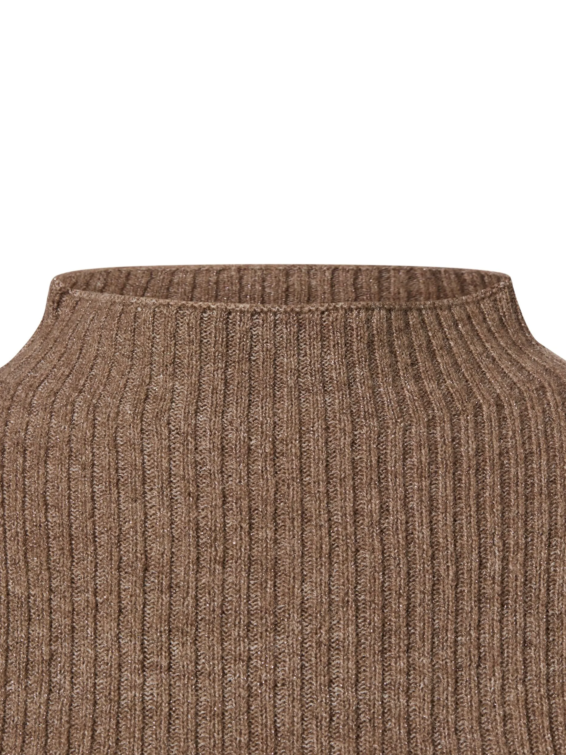 Opus Damen Strickpullover mit Mohair- und Wollanteil - Pedgi in taupe