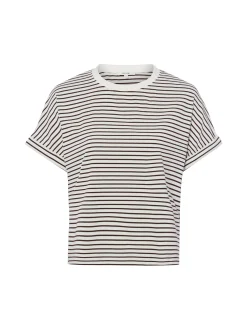 Opus Damen T-Shirt - Sotel in ecru schoko