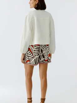 Oui Damen Blouson in weiß