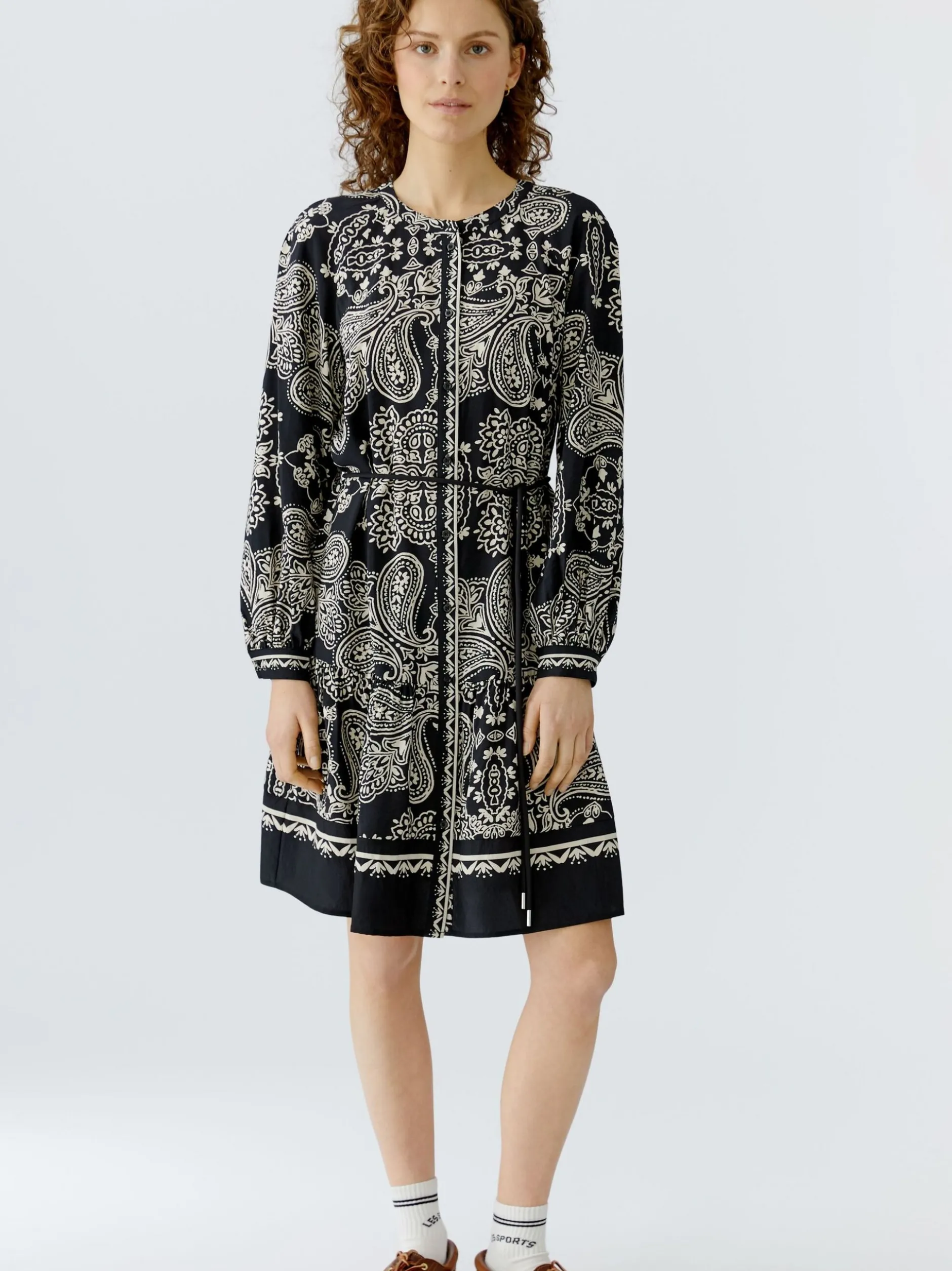 Oui Damen Hängerkleid in schwarz weiß