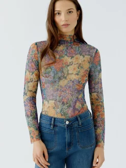 Oui Damen Langarmshirt in purple - Ärmel: langarm