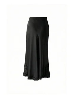 Oui Damen Maxirock in schwarz