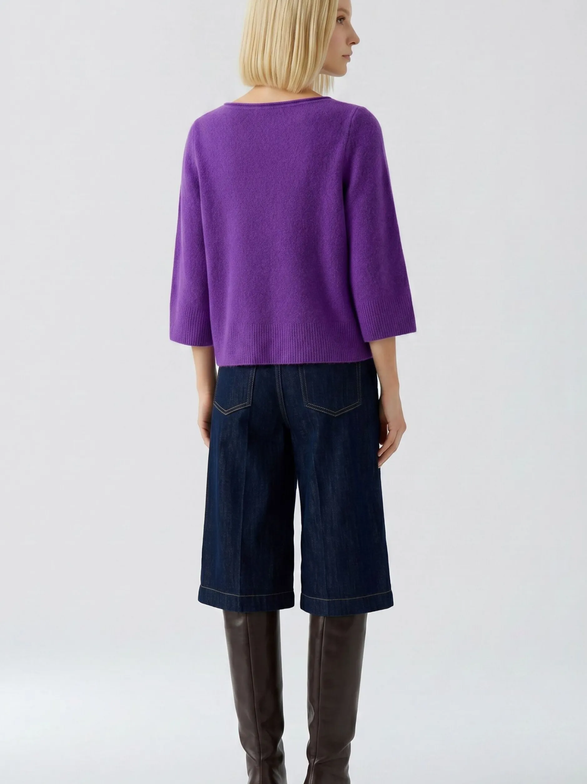 Oui Damen Pullover in purple - Ausschnitt: U-Boot