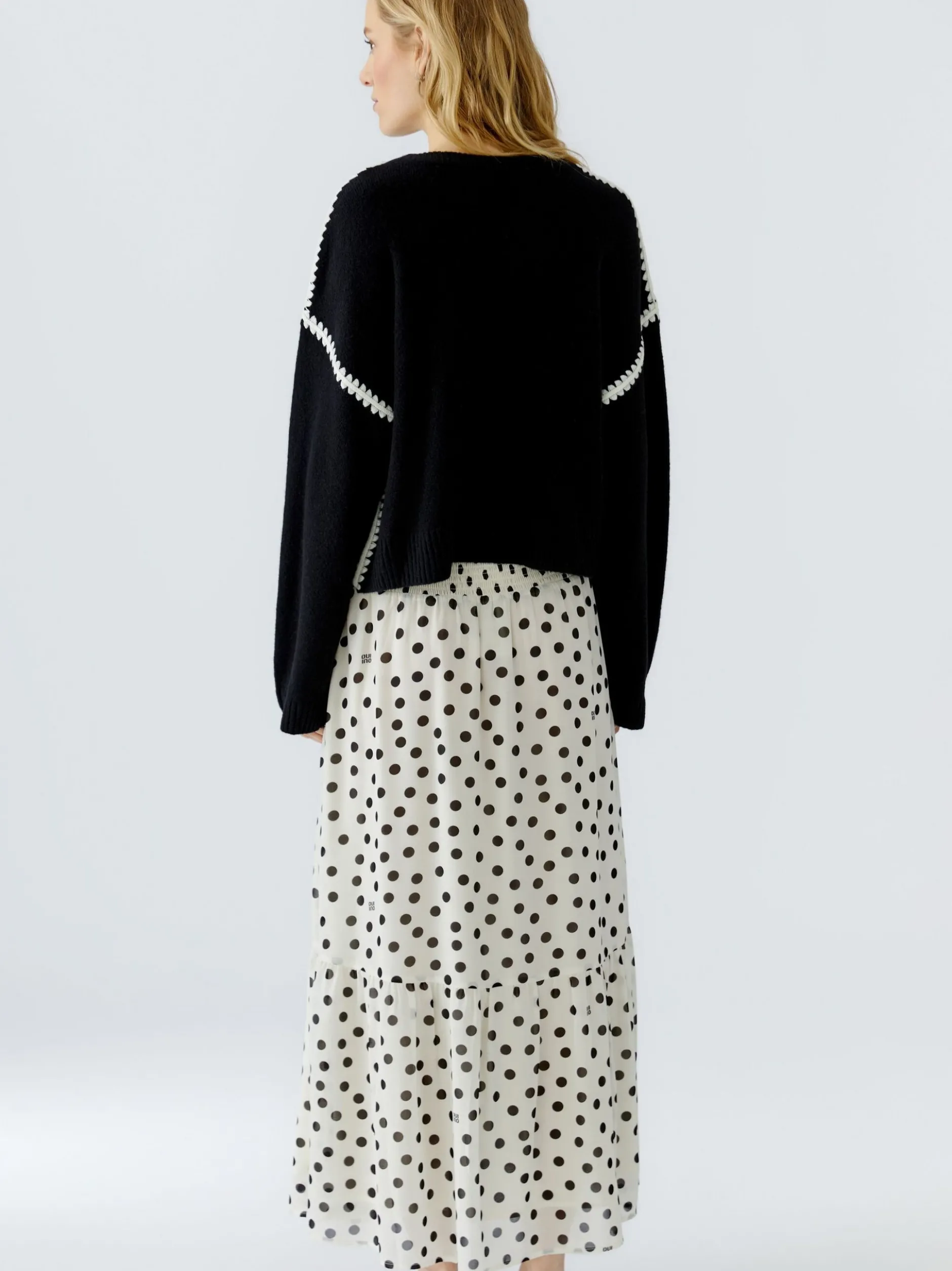 Oui Damen Pullover in schwarz - Ausschnitt: Rundhals