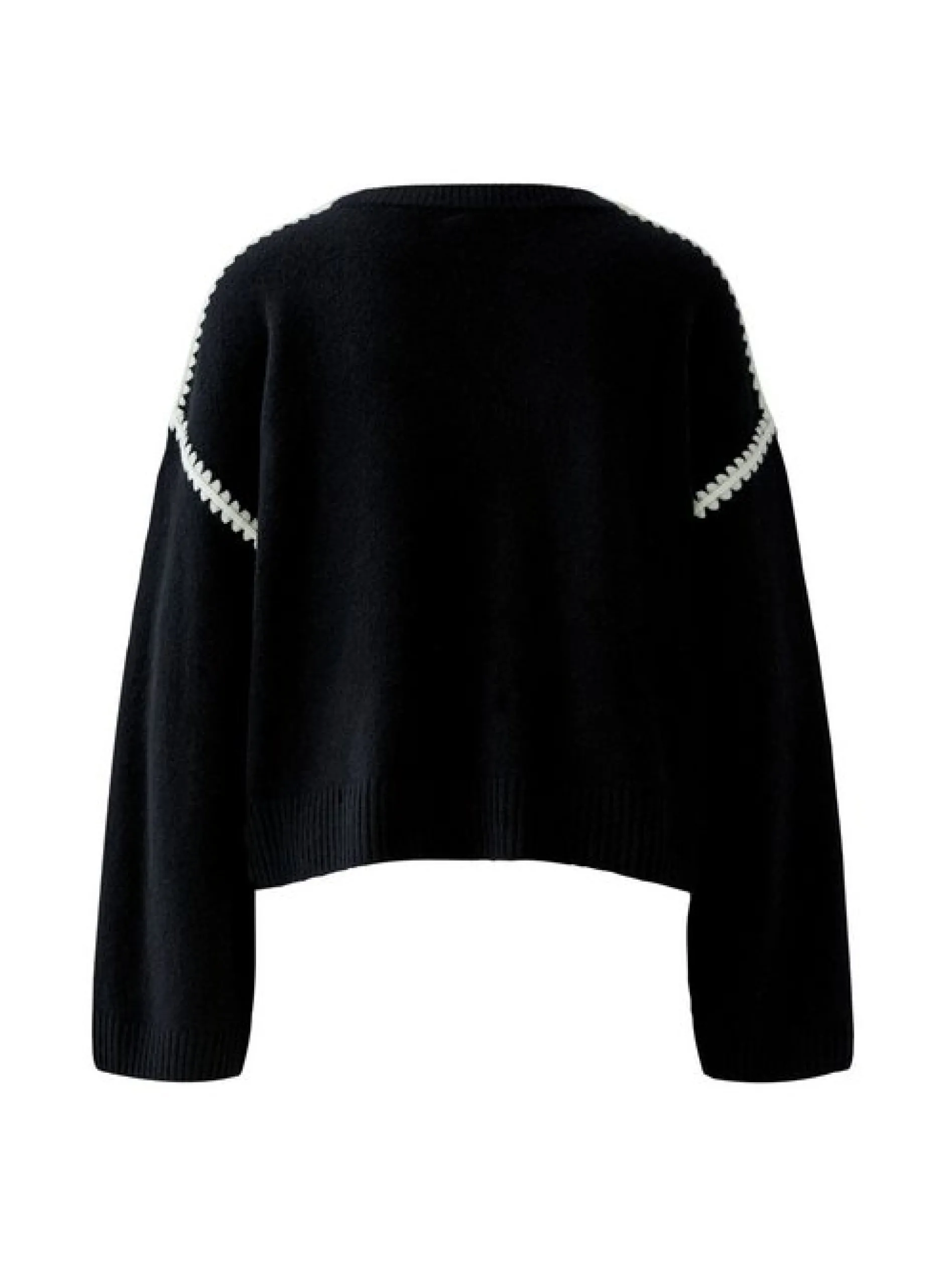 Oui Damen Pullover in schwarz - Ausschnitt: Rundhals