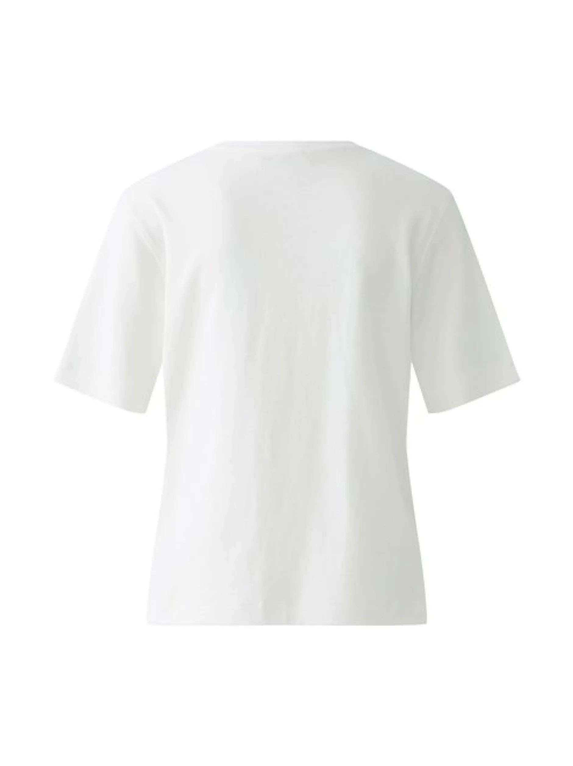 Oui Damen T-Shirt in ecru - Ausschnitt: Rundhals