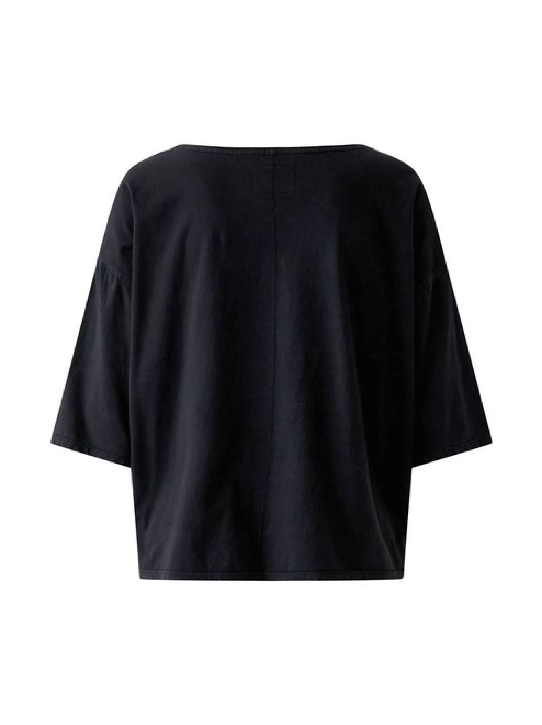 Oui Damen T-Shirt in schwarz - Ausschnitt: U-Boot
