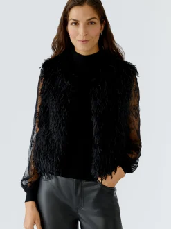 Oui Damen Weste in schwarz