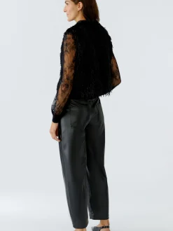 Oui Damen Weste in schwarz