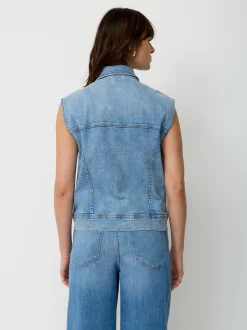 Paddock`s Damen Jeansweste - Regular Fit in blue stone