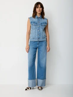 Paddock`s Damen Jeansweste - Regular Fit in blue stone
