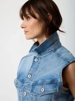 Paddock`s Damen Jeansweste - Regular Fit in blue stone