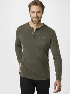 Paddock`s Herren Langarmshirt - Regular Fit in oliv