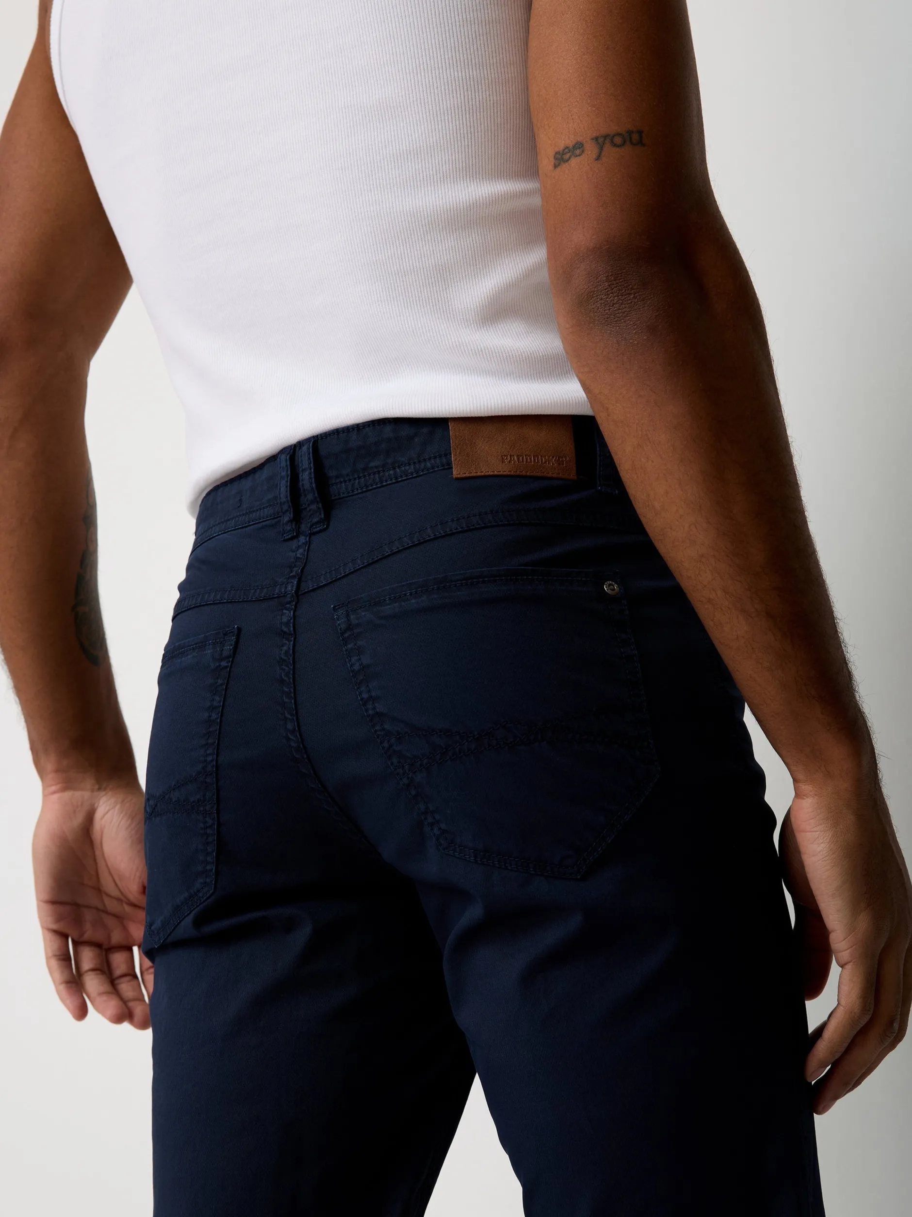 Paddock`s Herren 5-Pocket Hose - PIPE Slim Fit in rinsed