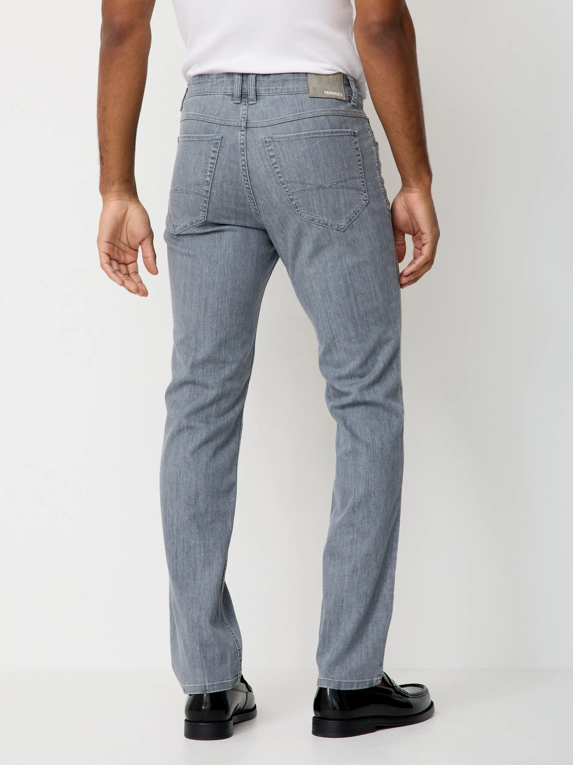Paddock`s Herren 5-Pocket Jeans - PIPE Slim Fit in hellgrau