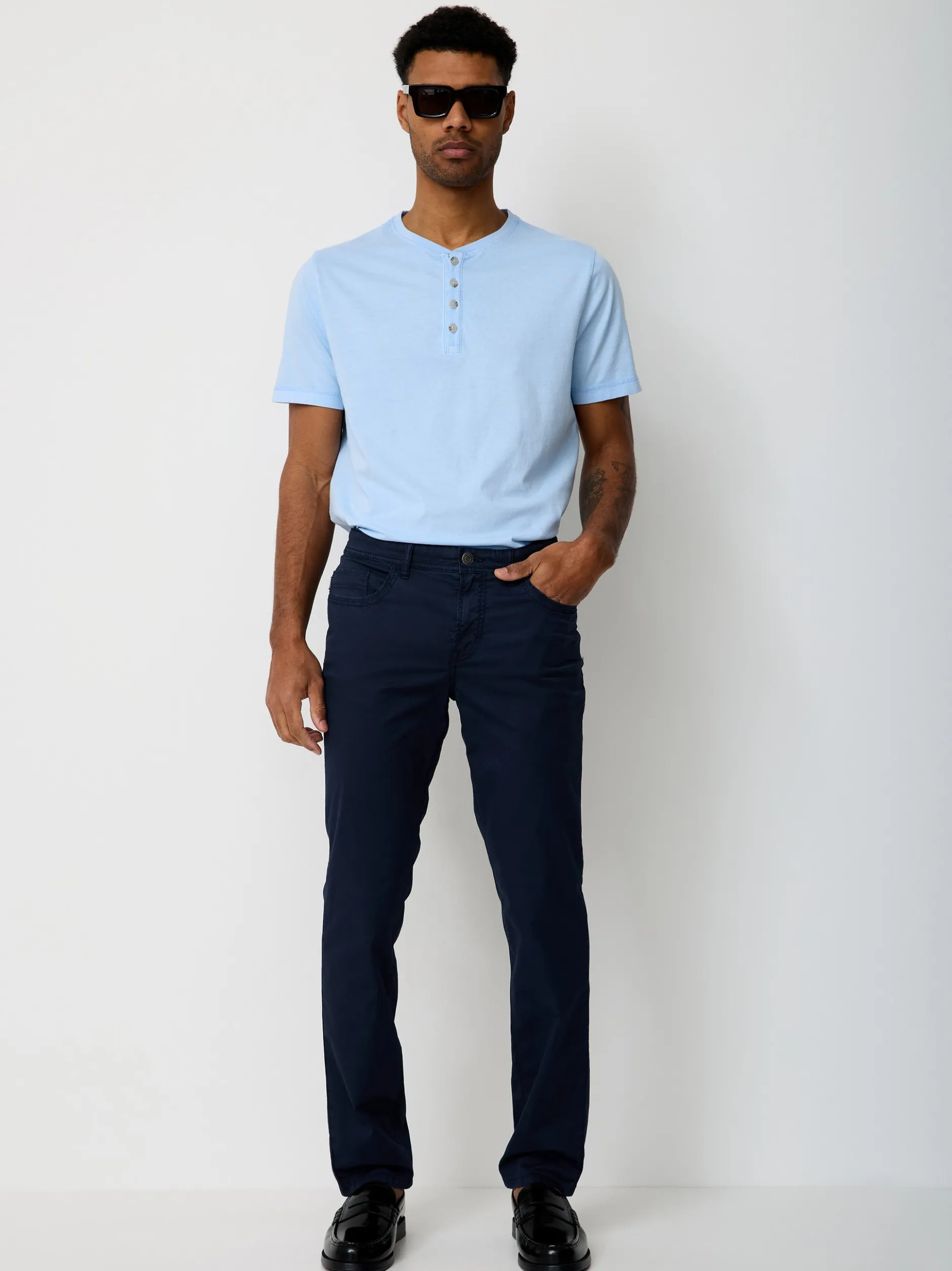 Paddock`s Herren Shirt - Regular Fit in hellblau