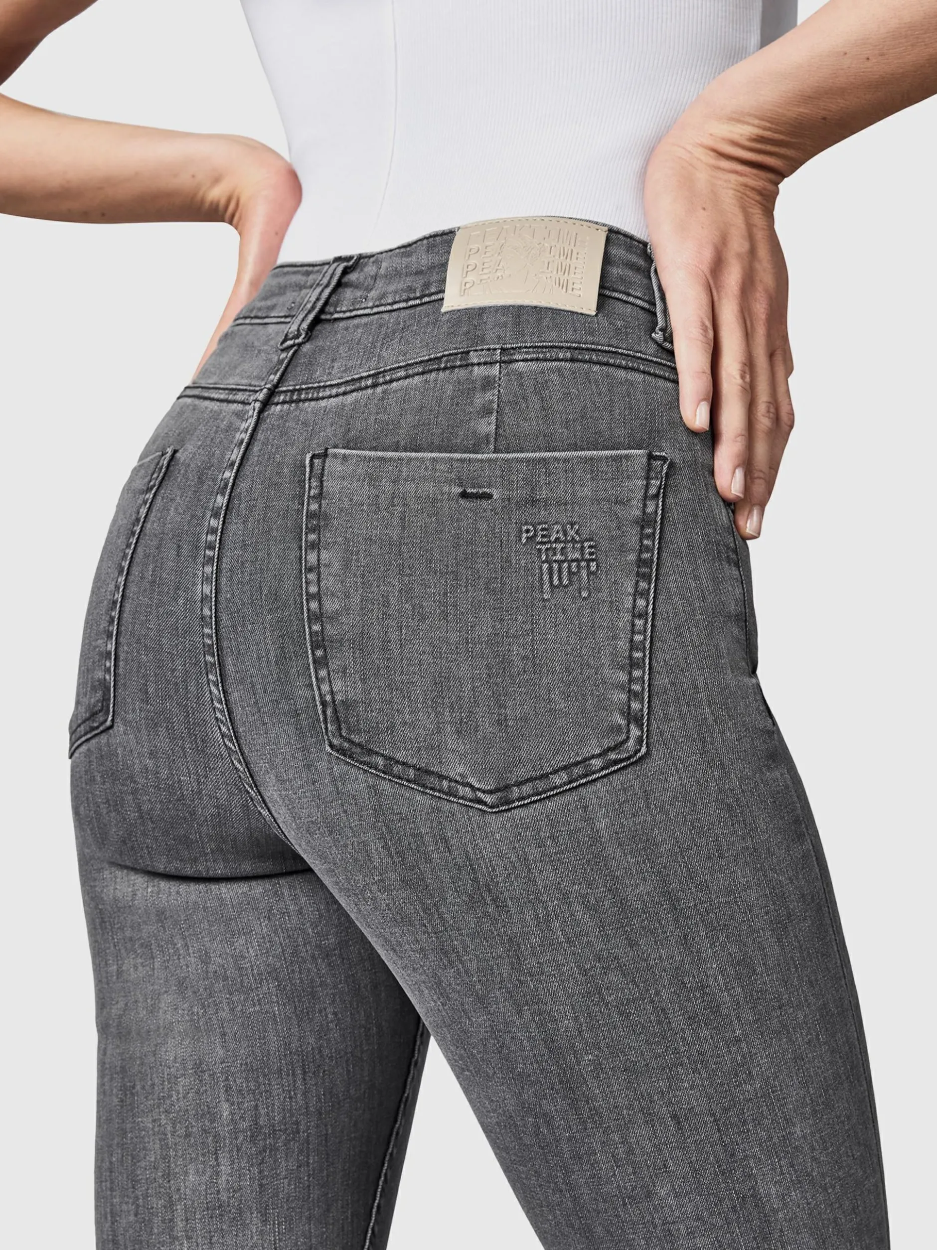 Peak Time Damen Skinny-fit-Jeans - Lunara in grau