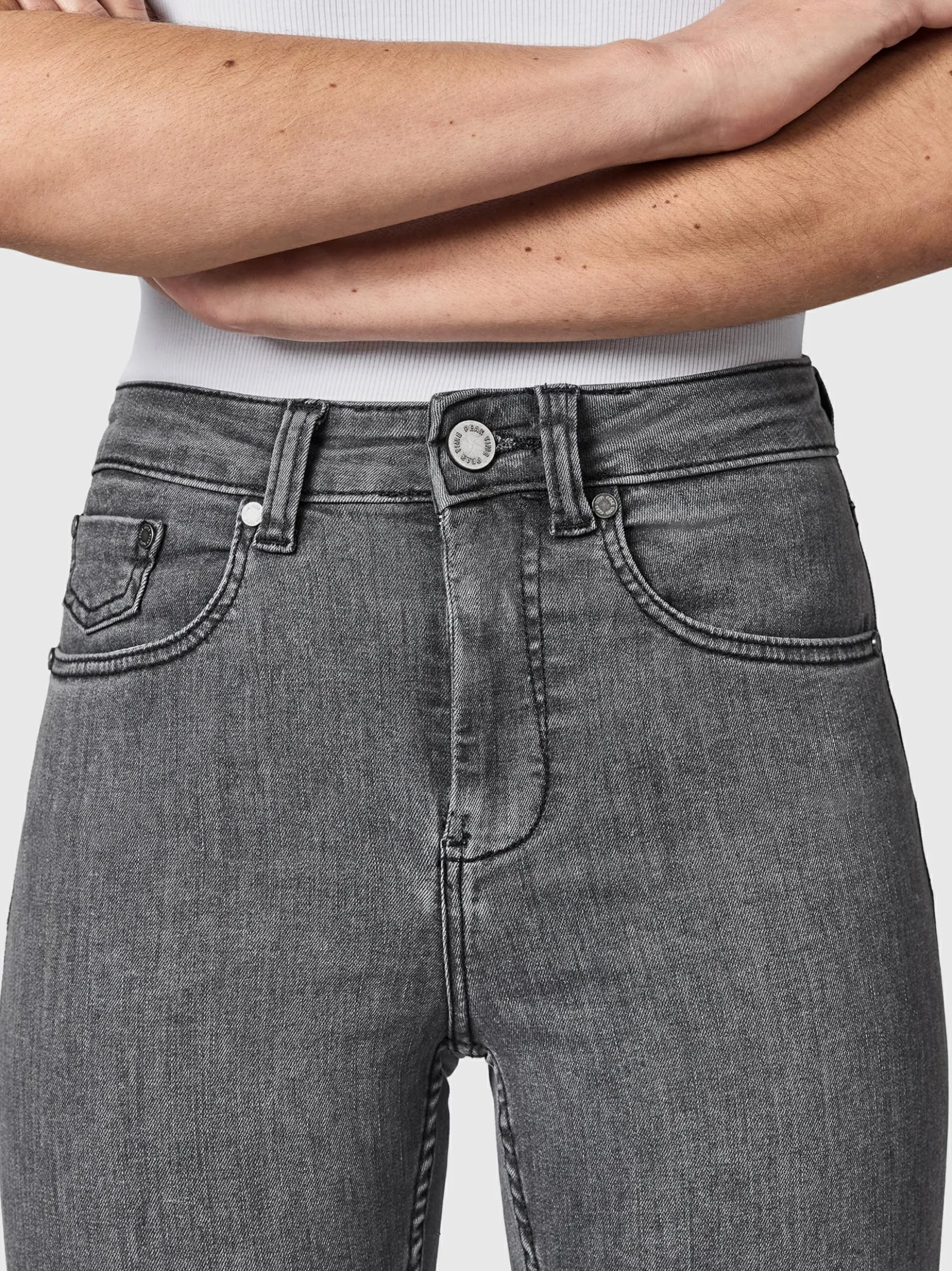 Peak Time Damen Skinny-fit-Jeans - Lunara in grau