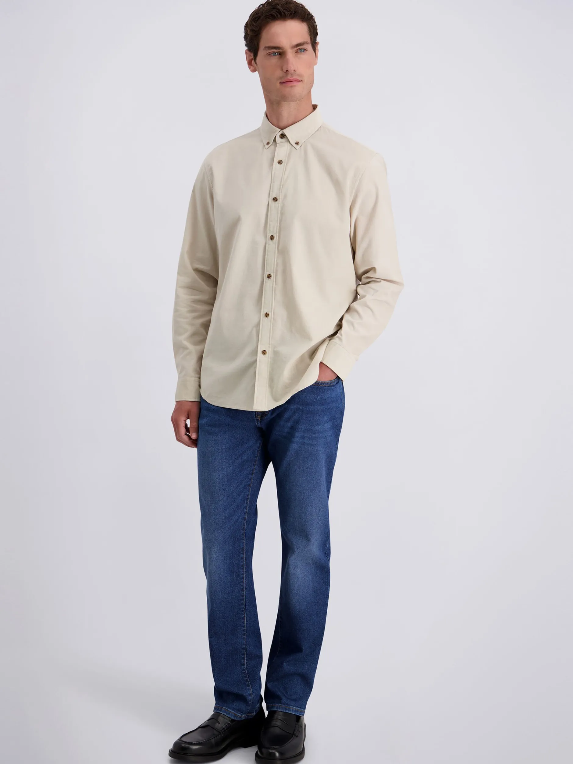 Pierre Cardin Herren Hemd in beige - Ärmel: langarm