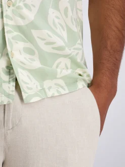 Pierre Cardin Herren Hemd in mint weiß - Ärmel: kurzarm