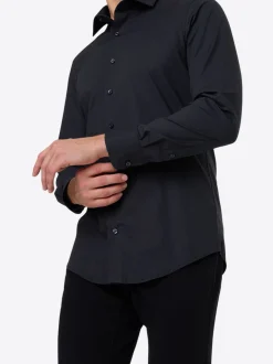 Pierre Cardin Herren Hemd in schwarz - Ärmel: langarm