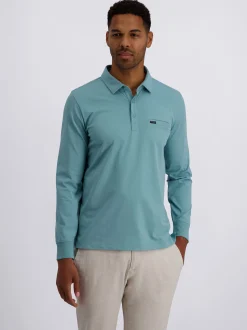 Pierre Cardin Herren Langarm-Poloshirts in hellblau