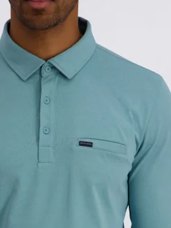 Pierre Cardin Herren Langarm-Poloshirts in hellblau