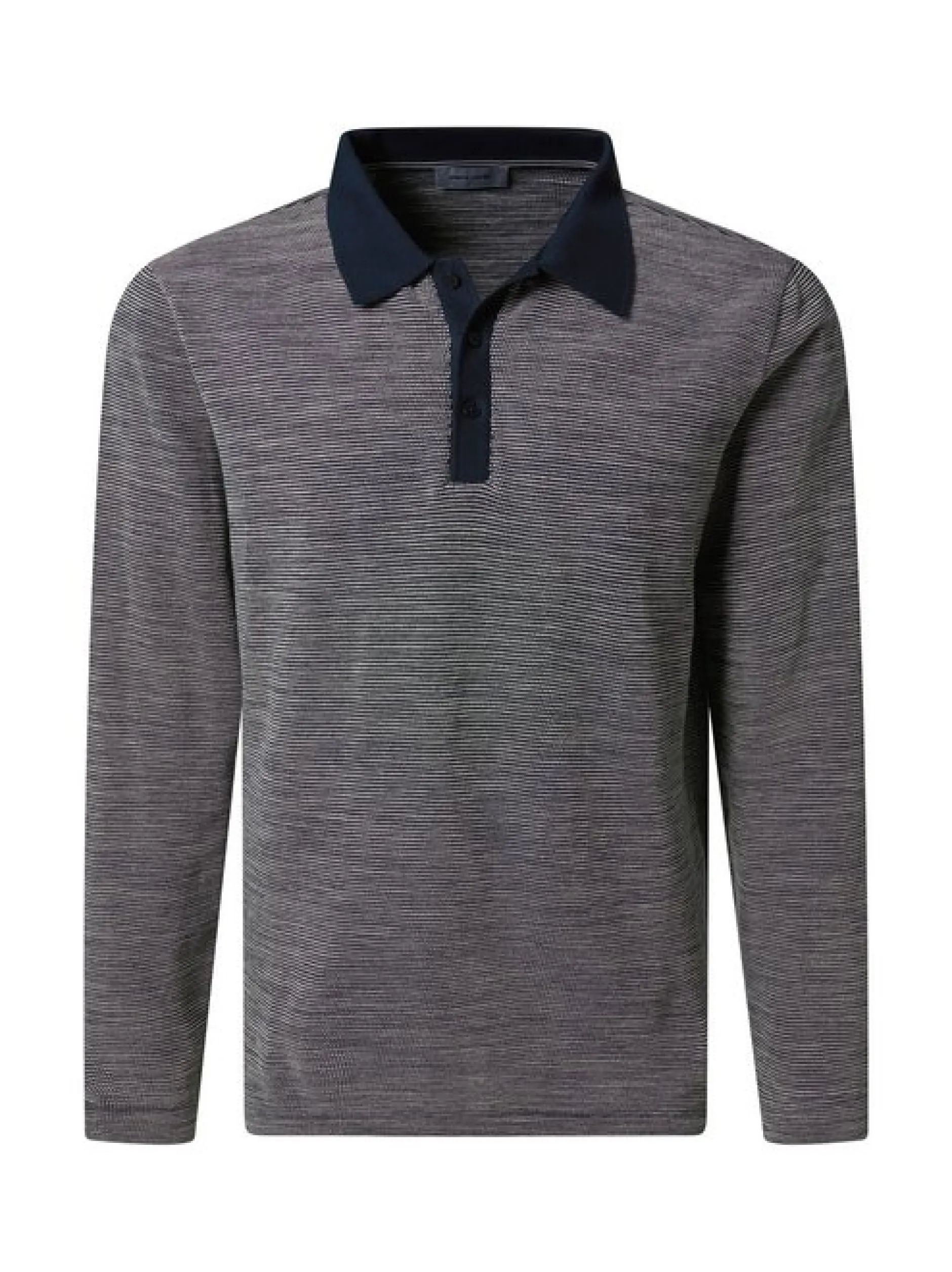 Pierre Cardin Herren Langarm-Poloshirt in blau