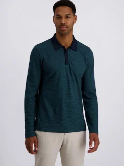 Pierre Cardin Herren Langarm-Poloshirt in grün