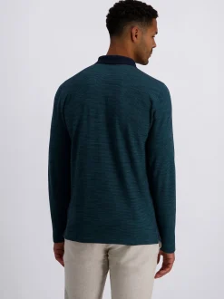 Pierre Cardin Herren Langarm-Poloshirt in grün