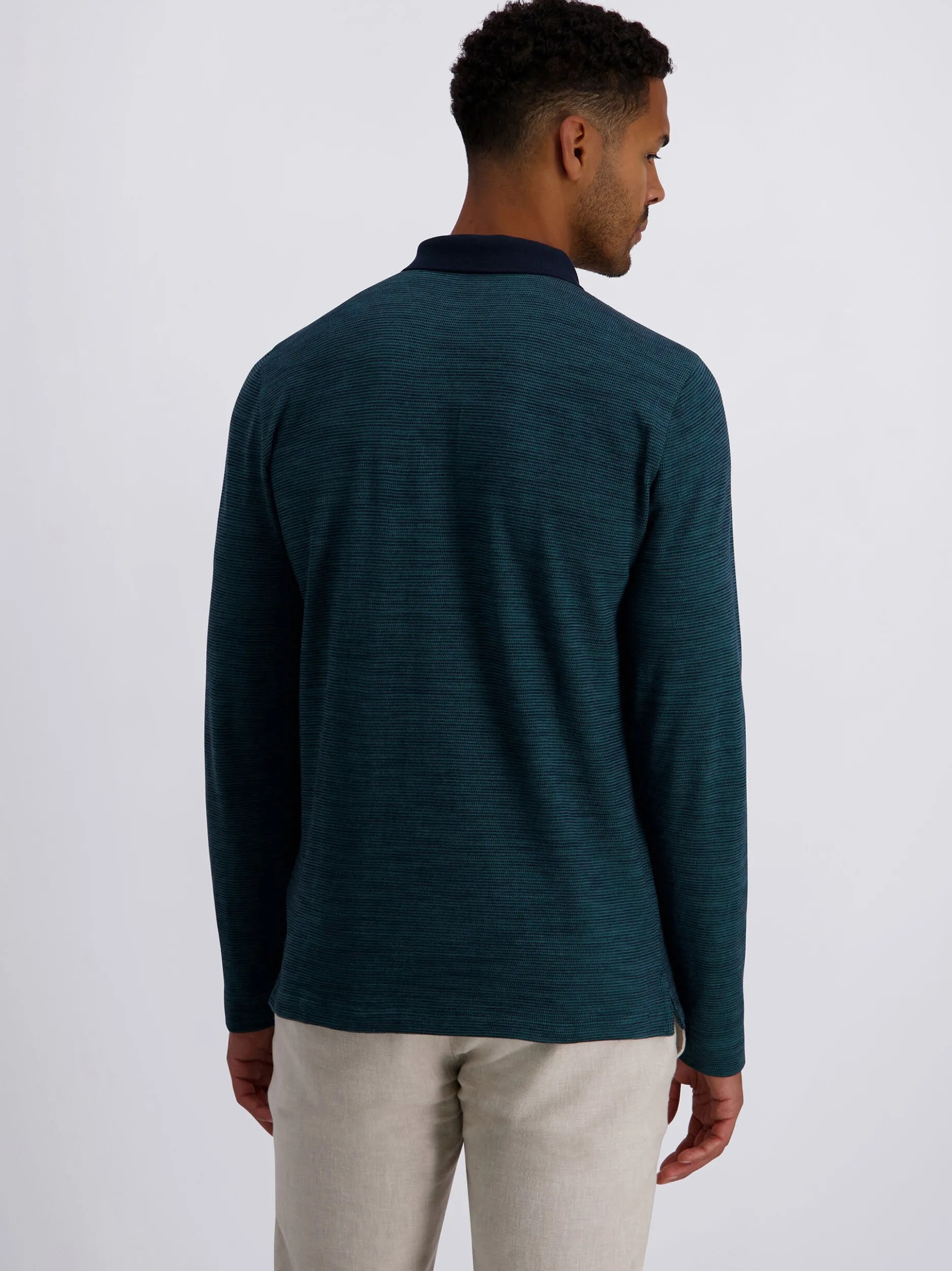 Pierre Cardin Herren Langarm-Poloshirt in grün