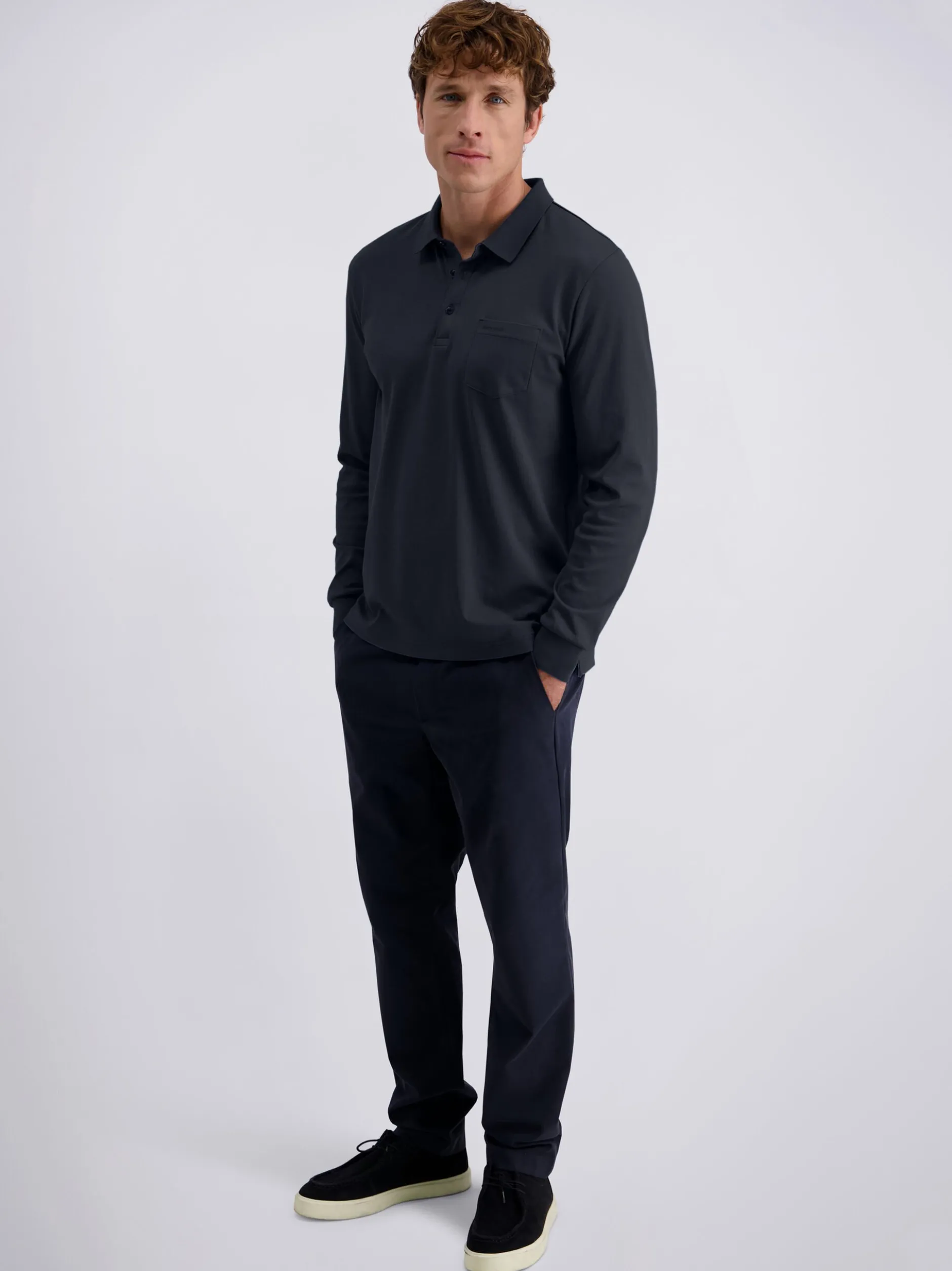 Pierre Cardin Herren Langarmshirt in blau