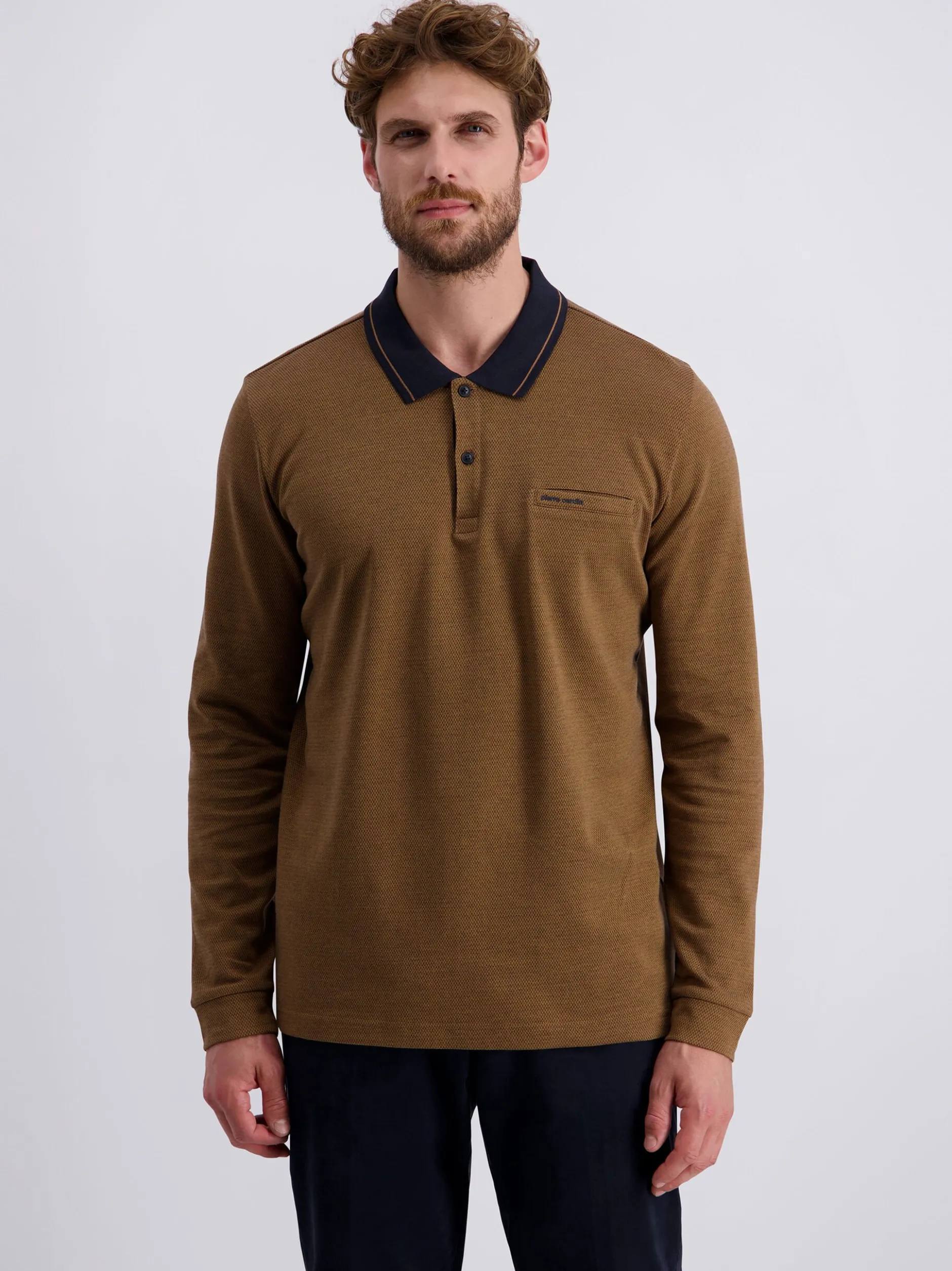 Pierre Cardin Herren Langarmshirt in braun