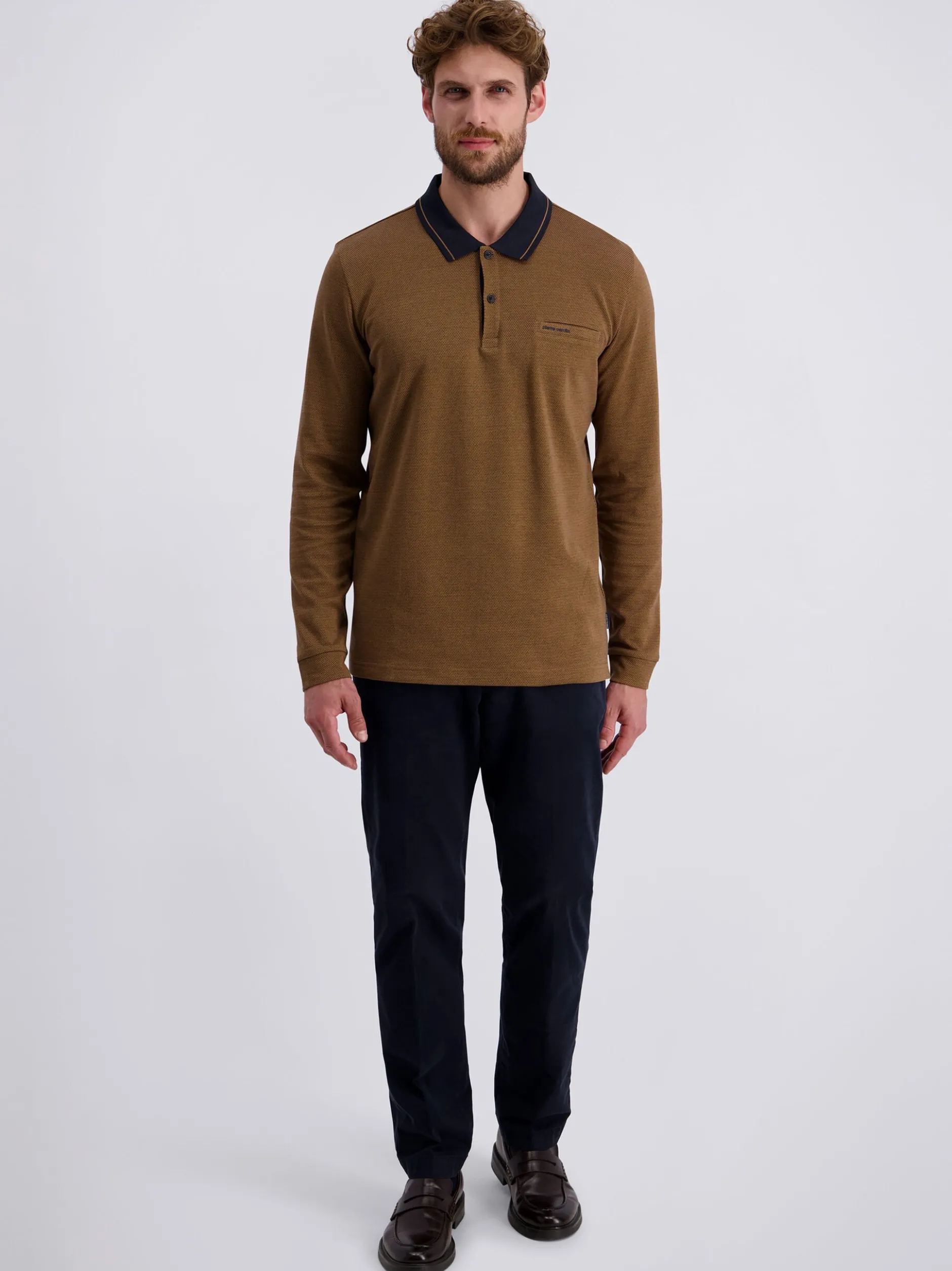 Pierre Cardin Herren Langarmshirt in braun