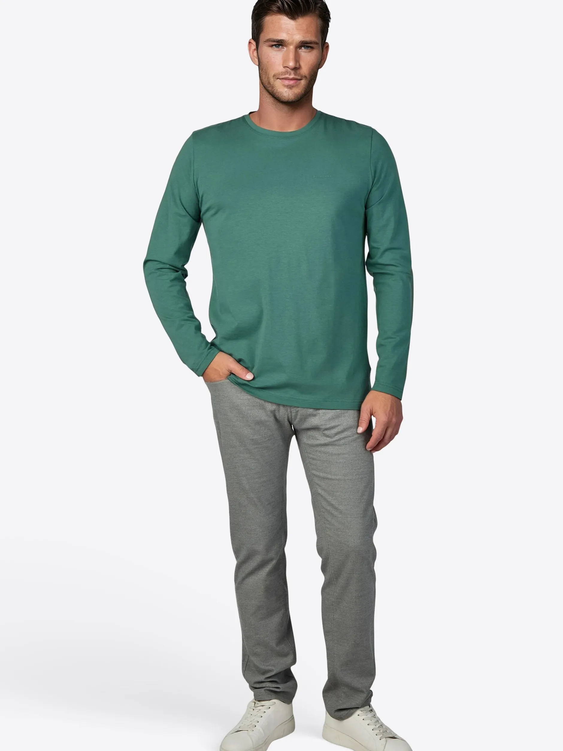 Pierre Cardin Herren Langarmshirt in grün