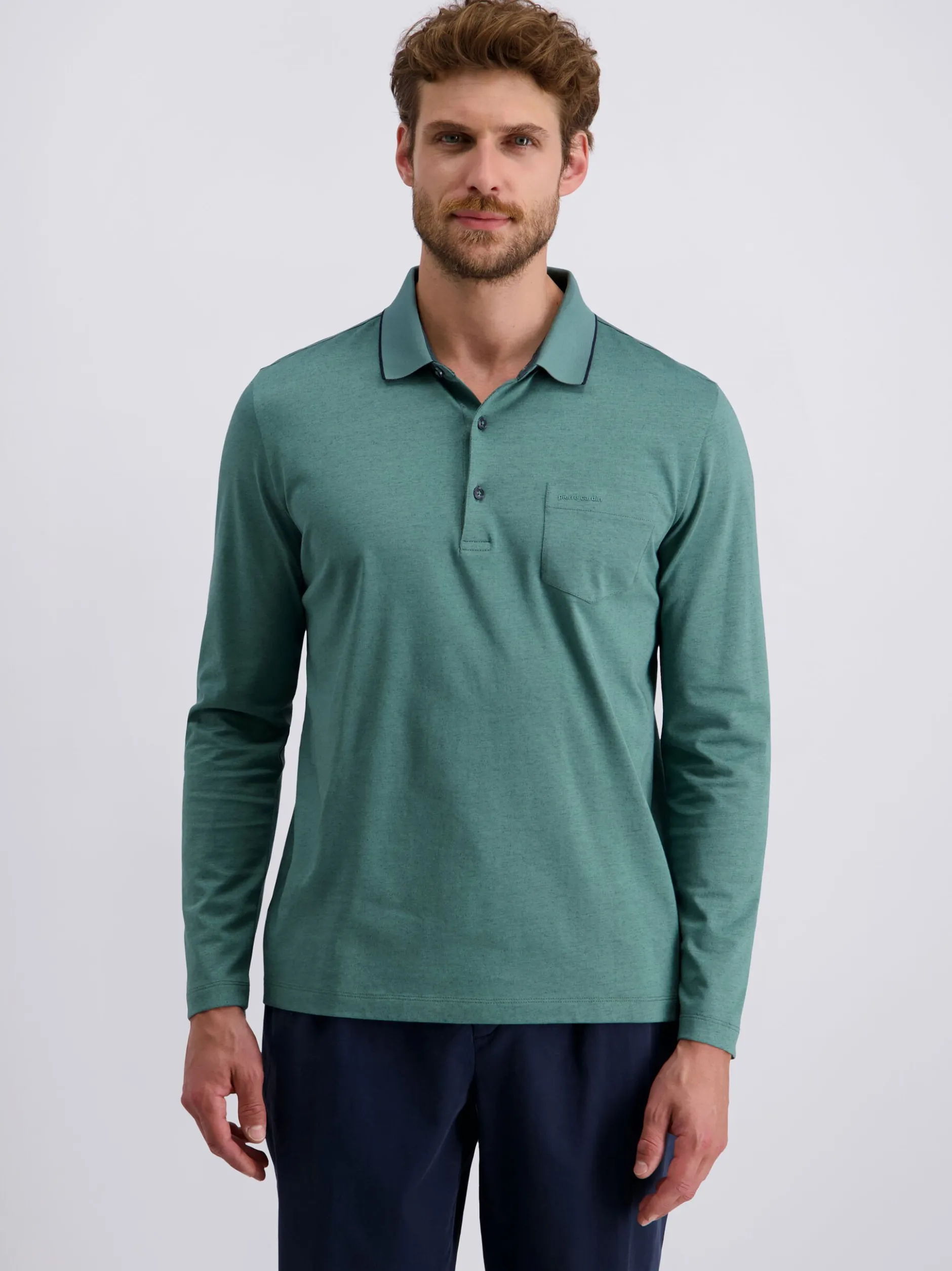 Pierre Cardin Herren Langarmshirt in grün