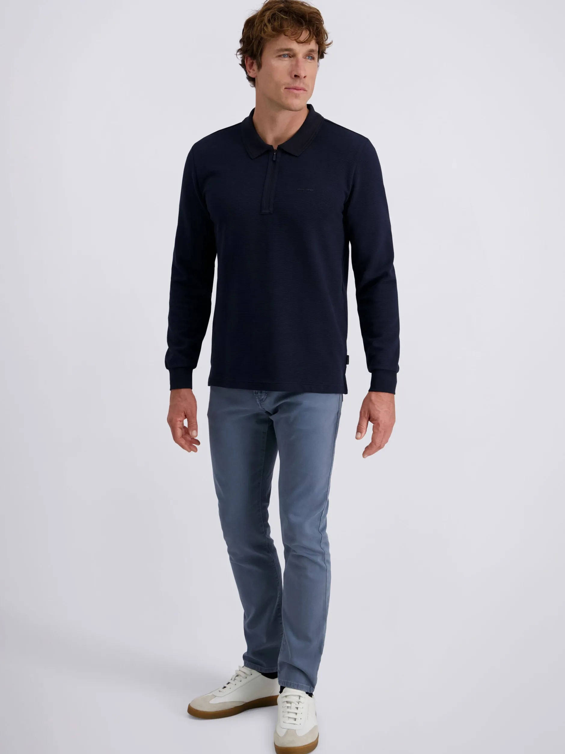 Pierre Cardin Herren Langarmshirt in marine