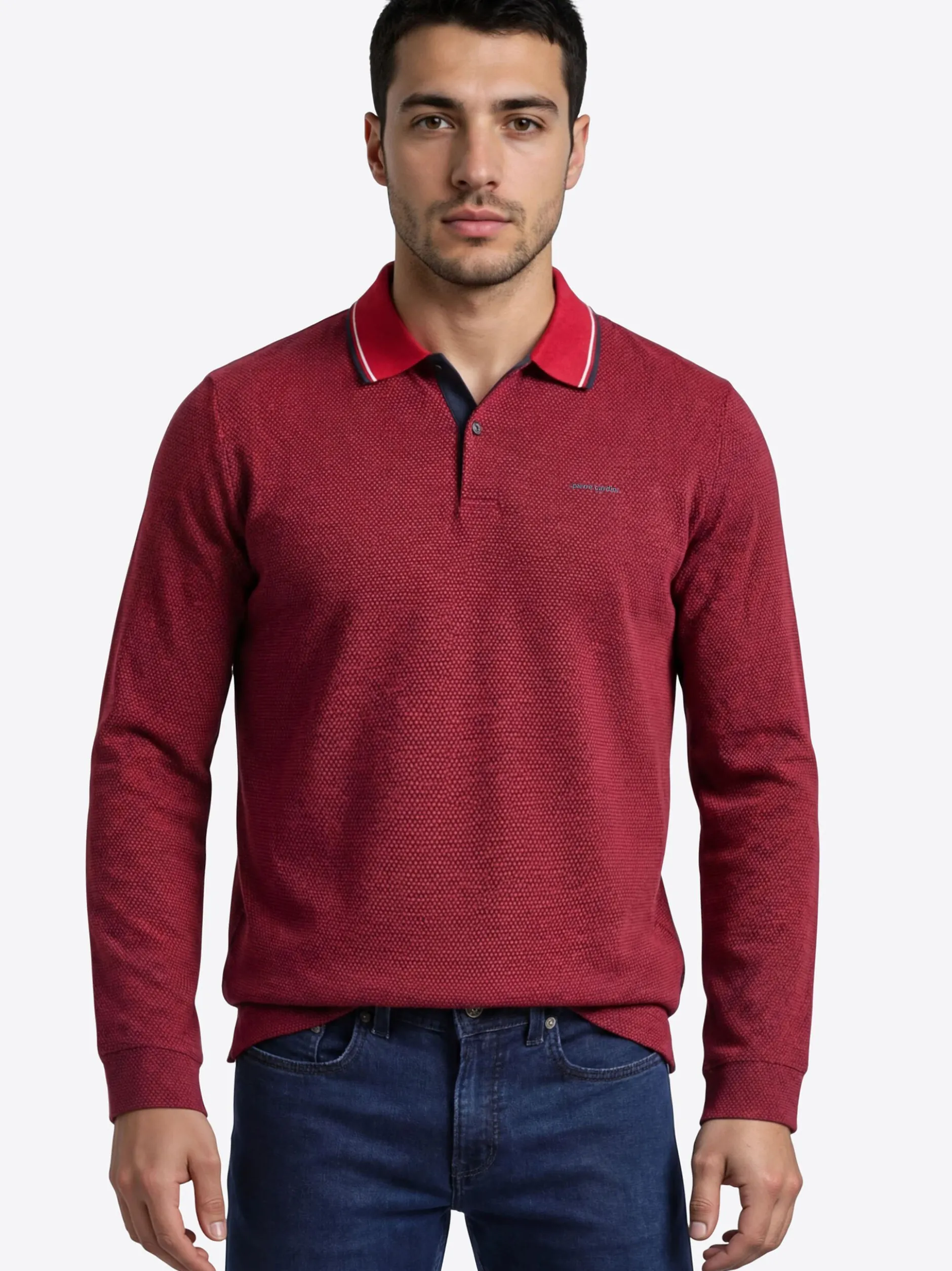 Pierre Cardin Herren Langarmshirt in rot