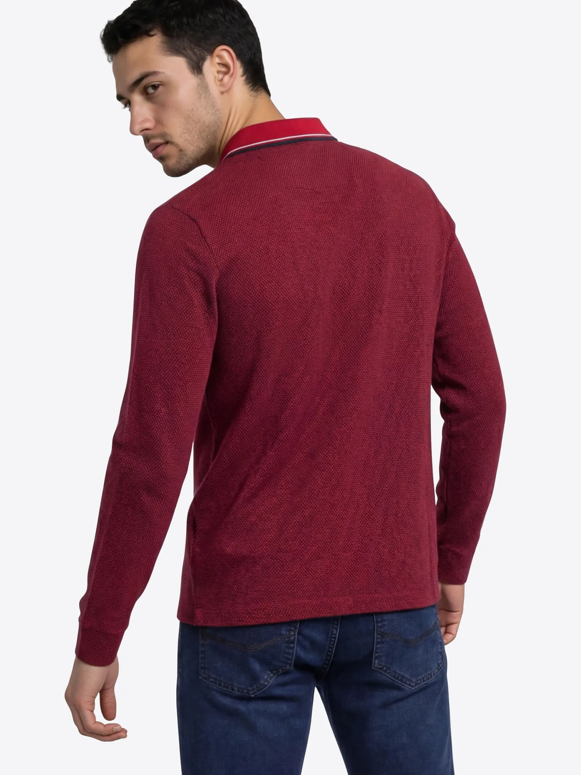 Pierre Cardin Herren Langarmshirt in rot