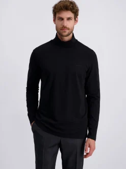 Pierre Cardin Herren Langarmshirt in schwarz