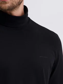 Pierre Cardin Herren Langarmshirt in schwarz