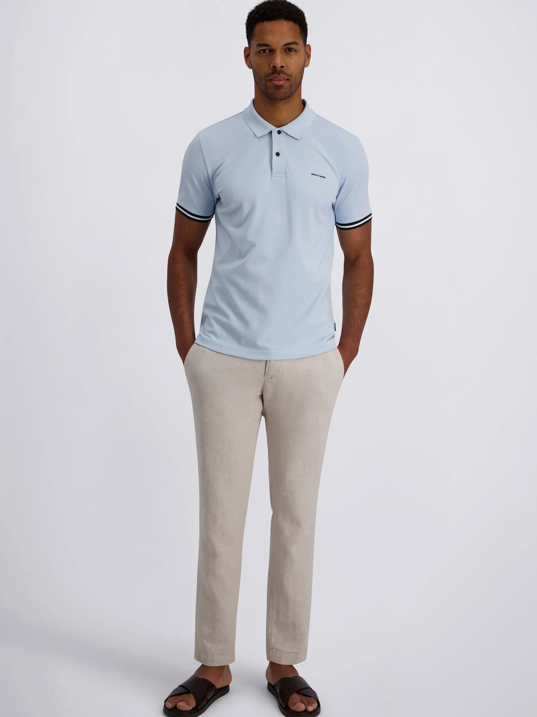 Pierre Cardin Herren Poloshirt in grau - Ärmel: kurzarm